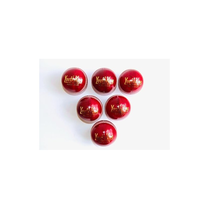 Cricket Balls 6 pack - Red Leather Match Quality (Youth/Junior/School)