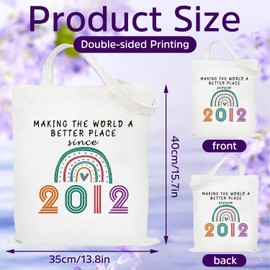 13th Birthday Gifts for Girls Sweet Canvas Tote Bag for 13 Year Olds Girl, Funny Gift for Teenagers Turning 13 Shopping Shoulder Bag