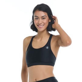 Body Glove Women's Standard Equalizer Medium Support Bikini Top Swimwear, Black, X-Large