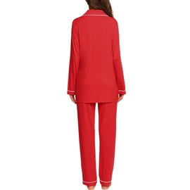 Ekouaer Winter Pajama Set Women's Soft Sleepwear 2 PC Pajamas (Red,L)
