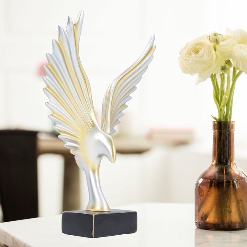 Eagle Abstract Figurine Decorative Resin Geometric Surface Animal Wing Sculpture