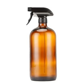 Supercenter Glass Spray Bottles, Amber Glass Spray Bottles, 16oz, Adjustable Nozzle for Stream and Spray, Reusable, for Essential Oils, Cleaning Products, Detergents