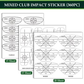 Seticek Golf Impact Tape Labels,High-Resolution Strike Stickers for Wood,Iron & Fairway Clubs,Self-Teaching Sweet Spot and Consistency Analysis,Useful Training Aid Improve Ball Striking(360pc)
