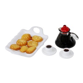 Totority 1set Desktop Miniature Food Set Tiny Food Kitchen Accessories Adorable Coffee Cup Tray Model for Dollhouses Miniature Crafts for Mini House Enthusiasts