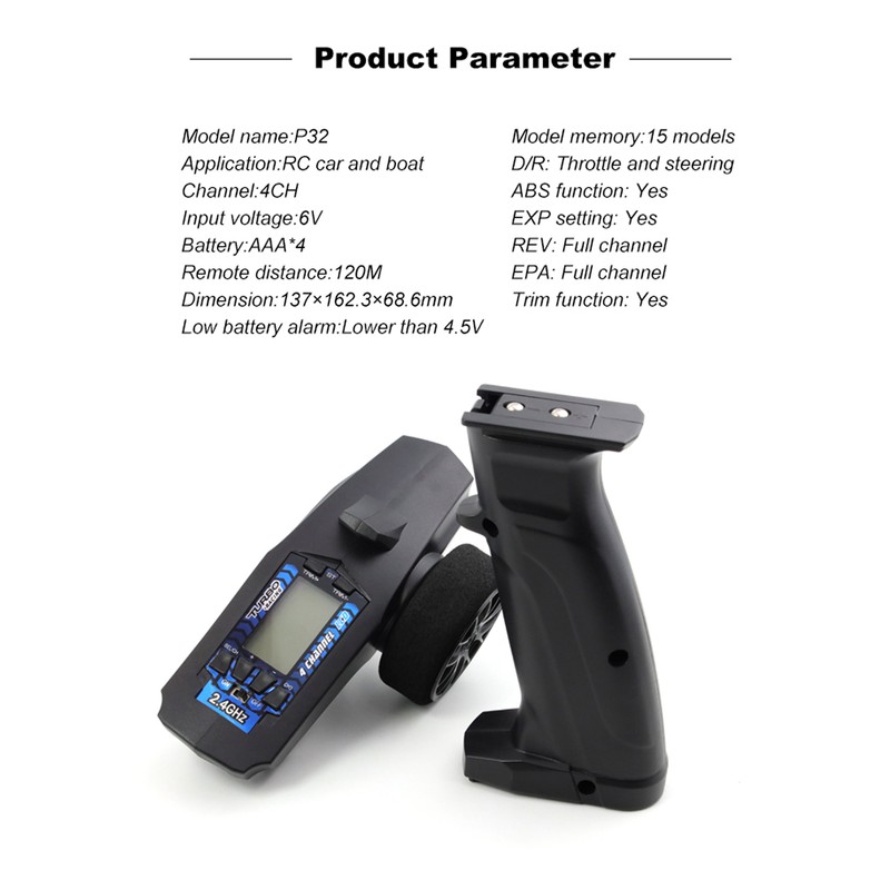 P32 91803GC 2.4G 4CH Racing Car Boat Remote Control LCD