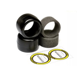 Universal Exotek F1 Rear Rubber Tires (2pc) 36X Yellow-Medium w/Foam Inserts 2118