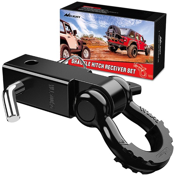 Nilight Shackle Hitch Receiver 2Inch 45000 LBs Breaking Strength 3/4"