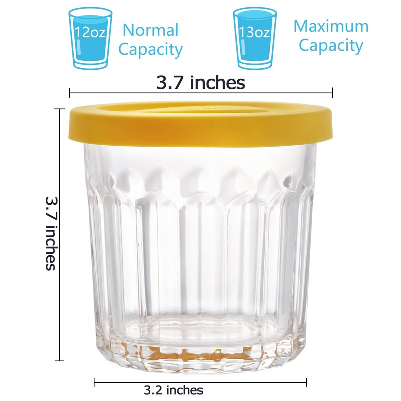 Coloch 4 Pack 13Oz Working Glass Jar with Leakage Proof