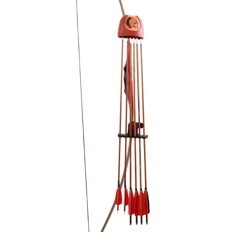 Leather Arrow Quiver Box Quick Release 6 Arrows Archery Quiver