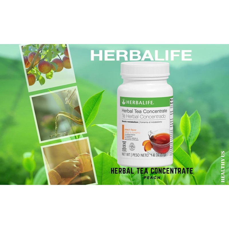 Herbalife Herbal Tea Concentrate: Peach 1.8 Oz. (51g) Gluten Free,