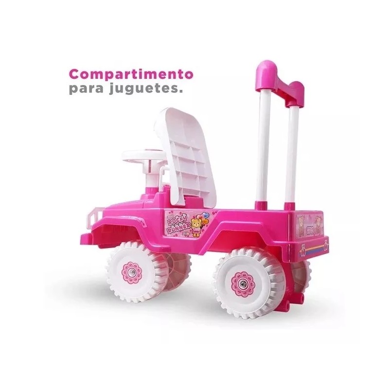 Mytek Montable Carrito Impulso Jeep Rosa Sonido My5502 Mytoy