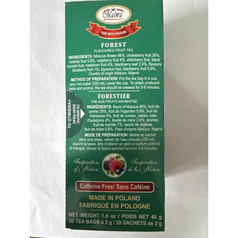 Malwa Herbata Owocowa - Lesna (Forest Fruit Tea), Poland, Pack
