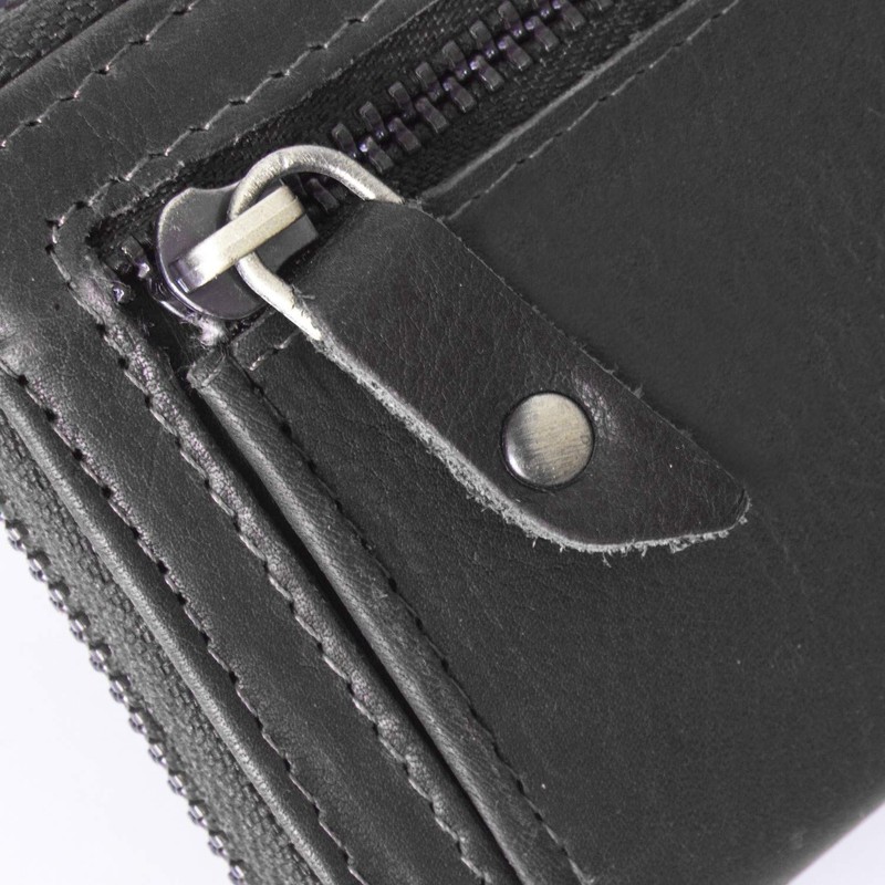 Chesterfield Leather Wallet Black Robin