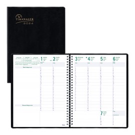 Blueline 2024 Timanager Planifi-Action Weekly/Monthly Planner, Appointment Book, 13 Months, December to December, Twin-Wire Binding, 11" x 8.5", English, Black (C5940.81T-24)