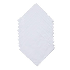 100% Cotton Men's Handkerchief White Handkerchiefs,Soft Cotton Pocket Handkerchiefs (12 Pack)