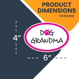 Magnet Me Up: Dog Grandma Pink Oval Magnet Decal - 4x6 Inches - Heavy-Duty Automotive Magnet - Proudly Display Your Dog Grandma Status - Ideal for Cars, Trucks, SUVs