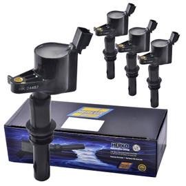 AD Auto Parts Ignition Coil Pack - 4 Herko B061 Ignition Coils + 4 7810-1101 Spark Plugs For 2004-2008 Ford Lincoln 5.4L 6.8L