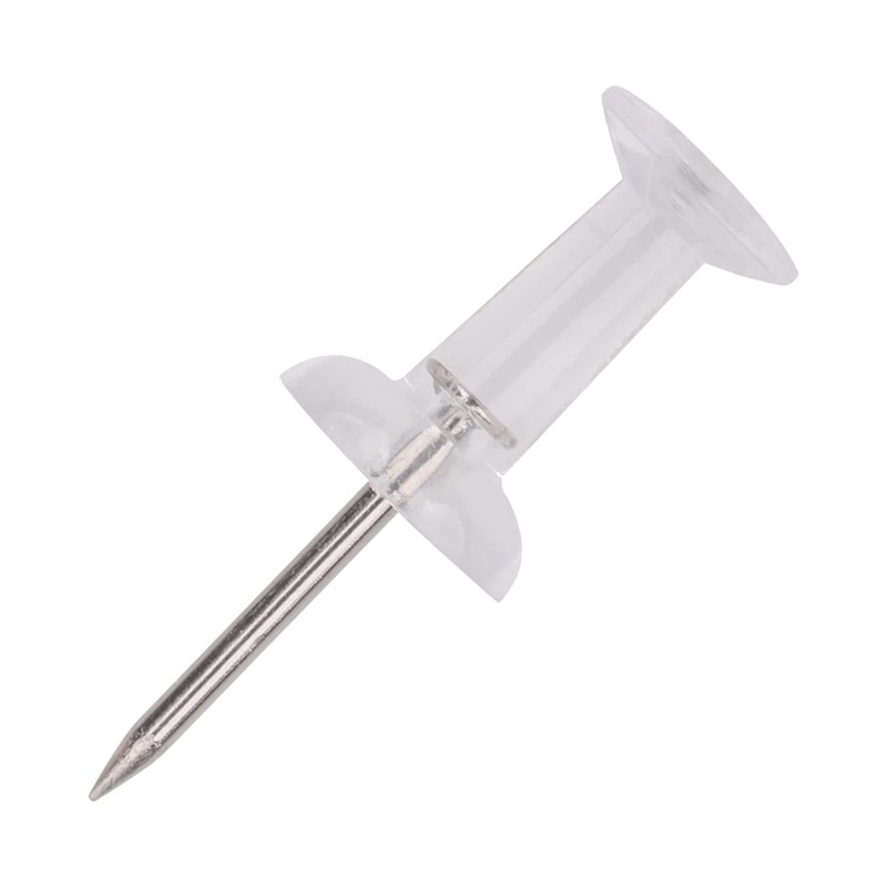 WedDecor Pack of 100 Clear Push Pins for Cork Board
