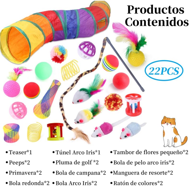 PUBAMALL Túnel para Gatos, Juguete Extensible Plegable para Jugar con