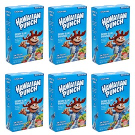 Hawaiian Punch Sugar-Free Berry Blue Powdered Drink Mix 6 Count of 8 packets each for Total 48 Sticks bundle packaged by D'Elite Box