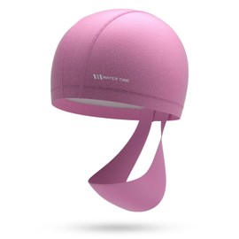 WATERTIME Fabric Swim Cap for Women, Soft Cloth Swimming Cap with Headband
