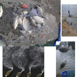 Keenso 4pcs Nylon Fishing Cast Mesh, Durable Copper Spring Fishing Net with Luminous Beads Accessories For Night Fishing(7#) fishing net fishing net