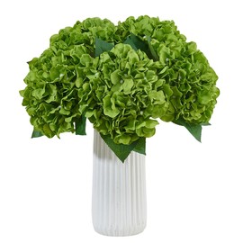 IUKnot 8pcs Fake Flowers Silk Hydrangea Artificial Flowers Bouquets Faux Hydrangea Stems for Home Table Centerpieces Wedding Party Decoration