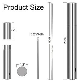 20 Pcs 13.8" Stainless Steel Kabob Flat Skewers with 1 Tube Storage, Heavy Duty Grilling Skewers,Barbecue Skewers, Resuable BBQ Sticks for Shish Meat Chicken