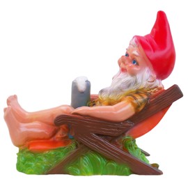 RAKSO Beer Garden Gnome, 14", Large UV Resistant Lawn Ornament