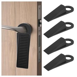 4 Piezas Goma Topes de Puerta,Tapón de Goma de la Puerta con Gancho,Antideslizante Tope de Cuña de Puerta,Apilable,para Oficina,Baño,Escuelas Todas Las Superficies del Piso Pack de 4 topes de puerta