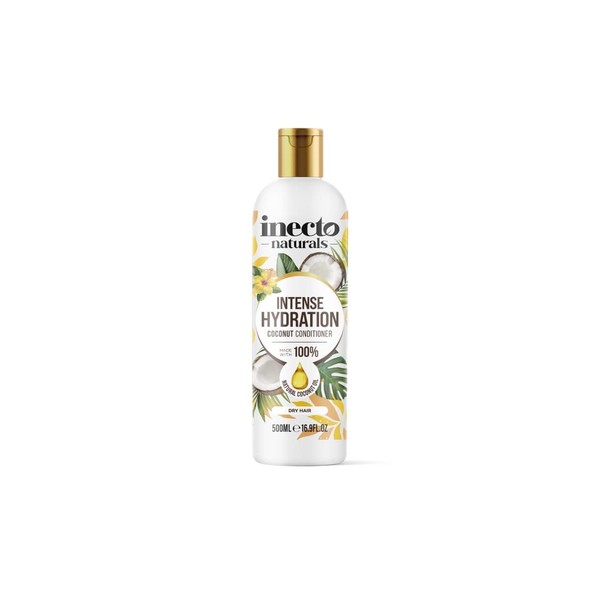 Inecto Natural Coconut Conditioner 500ml, Super-Creamy Infused with Pure Organic Coconut Oil, Silky Smooth Relief, Hydrated Hair