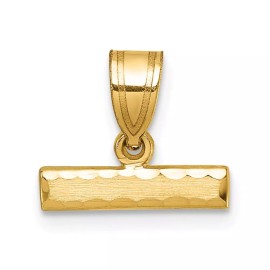 GlittersandGold 14k Medium Diamond-cut Top Charm Bracelet Necklace