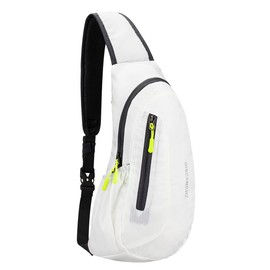 PivotWing Sling Bags for Men Women Small Backpack Rucksack Crossbody Shoulder One Strap Side Bag for Dog Walking Hiking Travel Cycling Gym Mens Cross Body Sling Chest Bag, White