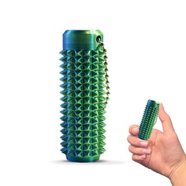 3D Laser Little Ouchies Fidget ,Pain Stim Fidget Toy ,Pocket-Sized Stim Keychain with Spiky Grippie Design Spiky Fidget Keychain for Anxiety and Stress Reduction (Cyan Blue Laser)