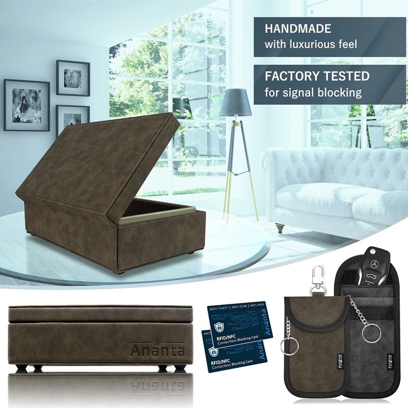 Ananta Faraday Box for Car Keys Plus 2 Faraday Pouches