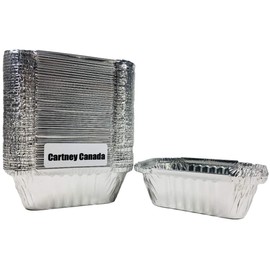 Cartney Canada 4" x 5" Heavy Duty Rectangular Aluminum Foil Pan Food Containers (25)