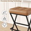 Bar Stools Set of 2, 26" Leather Counter Height Bar