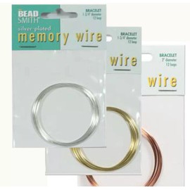 Beadsmith Jewelry Bracelet Memory Wire 12 Loops Copper, Gold, Silver Pick Size - 2 1/4 inch, Gold