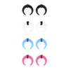ZS 4 Pairs Acrylic Septum Taper Pincher Ring, 14G 12G