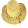 Fidra Unisex Natural Straw Cowboy Hat with Leather Headband (one
