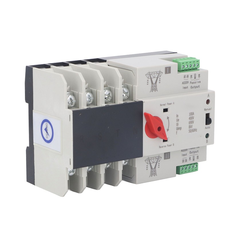 Dual Power Automatic Transfer Switch 4P Fast Switching AC400V 100A