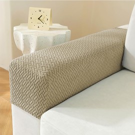 Stretch Armrest Covers,Set of 2 Polyester Fabric Armchair with Twist Pins