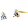 Vintage Pear Cut Stud CZ Earrings | Gold Plated |