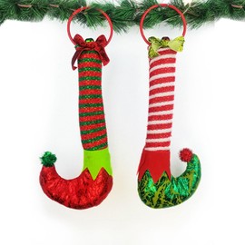 Christmas Stocking Christmas Decoration Christmas Ornaments Door Hanging Bell Red Green Stocking for Christmas Decoration, 2Pcs