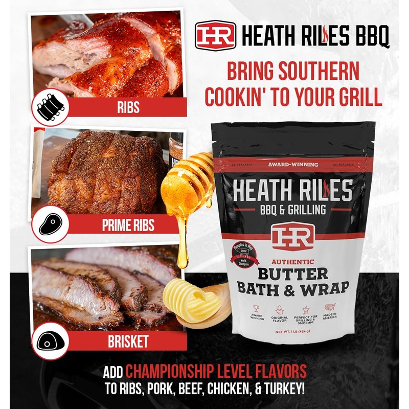 Heath Riles BBQ Butter Bath and Wrap, Champion Pitmaster Recipe,