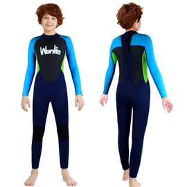 Kids Wetsuits Youth Boys Girls 3mm Neoprene Keep Warm Back Zip Full Body Diving Suits for Surfing Swimming Snorkeling