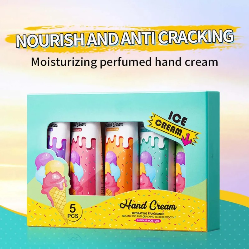 Set De Crema Hidratante Para Manos Con Helado De 5
