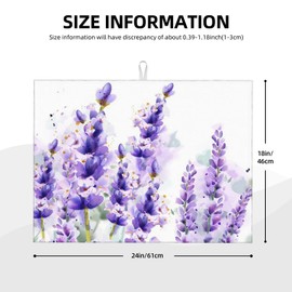 Absorbent Dish Drying Mat For Kitchen Counter, Lavender Microfiber Dish Drying Pad, Kitchen Gadgets For Easy Clean Multi-Use