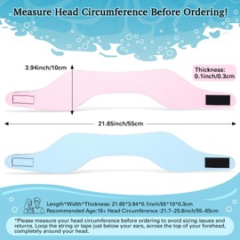 Lunmon 2 Pairs Swimming Headbands Adjustable Water Headbands for Adults Waterproof Safety Earplugs Swimming Earband Protectors for Pool, Surfing, Diving and Water Sports(Pink,Blue)
