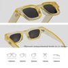 Teumire Retro Rectangle Polarized Sunglasses for Small Face Women Men